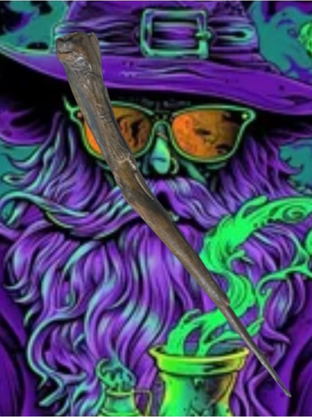 Hand Carved Wood Blackthorn Spell Wand/Harry Potter